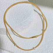 Natural White Diamond YG Necklace 18K D0.09ct